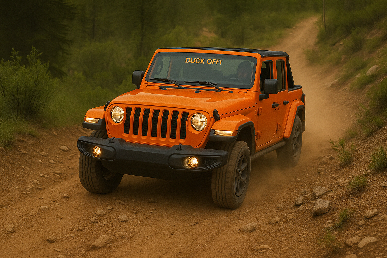 DUCK OFF windshield banner mockup